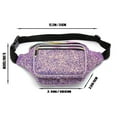 thumbnail image 7 of C.T.Soarsky Women's Waist Bags Holographic Rave Glitter Fanny Pack Grils Festival Belt Bags-Purple Gravel, 7 of 7