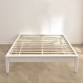 thumbnail image 5 of Home Bedroom Furniture Stella Solid Pine Wood Queen Platform Bed Frame - White, 5 of 7