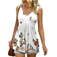 thumbnail image 2 of under $5 JINMGG Fashion Women's Summer V-Neck Sleeveless Print Casual Tank Top Blouse White L, 2 of 7