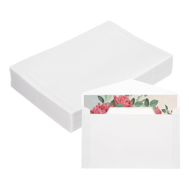 220 Pack Vellum Paper, 5x7 Inch Vellum Jackets Pre-Folded Triangle Vellum Envelopes Transparent 53GSM