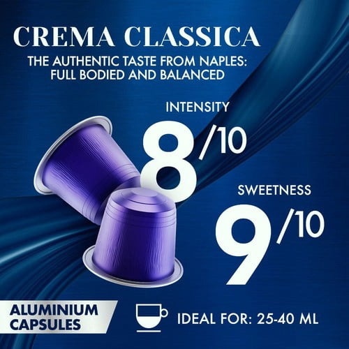 Caffe Borbone Crema Classica Intensity 8 Nespresso Compatible Capsules, 10 pods per pack, British Import (Pack of 3)