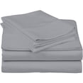 thumbnail image 2 of 4 Piece Luxurious Sheet Set ultra Soft 100% Egyptian Cotton, 800 Thread Count 12 Inch Deep Pocket - (King - Size) Solid Silver Colour, 2 of 4