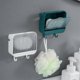 thumbnail image 3 of 2 Pieces Soap Dish, Each Soap Dish with 2 Hooks and Drain Tray (White, Green), Wall Mounted No Drilling Soap Dish, Strong Soap Dish for Bathroom and K, 3 of 5