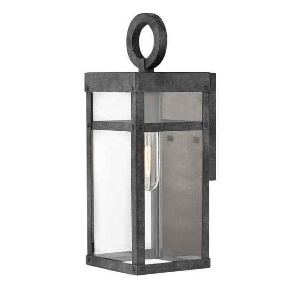2806DZ Hinkley Lighting Porter - 1 Light Extra Small Outdoor Wall Lantern in Transitional Style - 5.5 Inches Wide by 13 Inches High-Aged Zinc