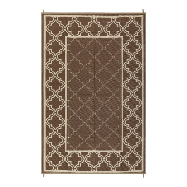 Outdoor Rug – Reversible Waterproof Plastic Straw Mat – UV-Resistant, Washable & Non-Shedding – Deck, Porch, Balcony, Backyard, Camping & RV