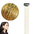 thumbnail image 1 of 50cm Synthetic Sparking Shiny Hair Tinsel Hair Extensions Hair Clip Extensions, 1 of 8
