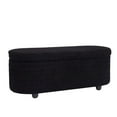 thumbnail image 5 of 49" Storage Ottoman Bench, Flip Top Teddy Fleece Storage Sofa Bench with Safety Hinge, Multi-functional Storage End of Bed Stool for Living Room Bedroom Entryway, Black, 5 of 7