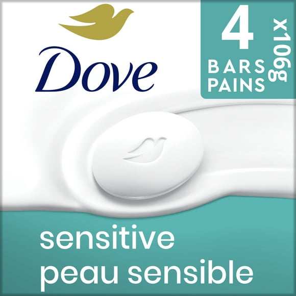 Dove Sensitive Skin Beauty Bar More Moisturizing Than Bar Soap, 4x106 g