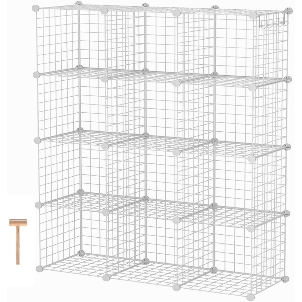 Kepooman Cube Storage 12-Cube Closet Organizer Bookshelf Bookcase DIY Storage Cubes Organizer Plastic Closet Cabinet Cube Organizer Storage Shelves for Bedroom Living Room Office, White Kepooman Cube Storage 12-Cube Closet Organizer Bookshelf Bookcase DIY Storage Cubes Organizer Plastic Closet Cabinet Cube Organizer Storage Shelves for Bedroom Living Room Office, White