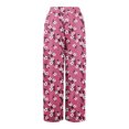 thumbnail image 5 of WTOBBY Women's Summer Floral Print Wide Leg Palazzo Pants Featuring High Waist Elastic Drawstring Casual Design and Pockets for Stylish Outfits ,Pink S, 5 of 7