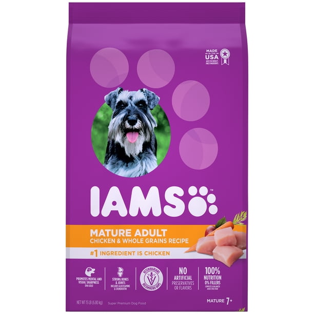 IAMS PROACTIVE HEALTH Mature Adult Dry Dog Food Chicken ...