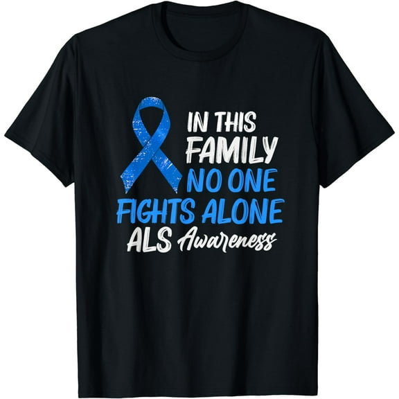 ALS Support Blue Ribbon May Awareness Month T-Shirt