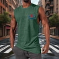 thumbnail image 4 of Mceream Tank Tops Men Gym Workout Summer Cotton Sleeveless Graphic Printed T Shirts Crewneck Casual Vacation Tank Comfort Quick Dry Stretch Everyday Sleeveless Top Army Green S, 4 of 5
