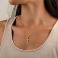 thumbnail image 4 of Turandoss Dainty 14K Gold Plated Cross Necklace for Women TrendyPersonalized 14K Gold Plated Plated Pendant Necklace Simple Thin Chain Cross Necklaces for Women Faith Jewelry First Communion Gifts, 4 of 8