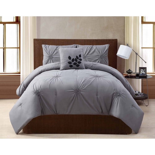 VCNY Home London Solid Textured 4Piece Bedding Comforter Set, Multiple