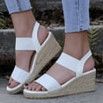 thumbnail image 2 of Sandalias de plataforma cómodas de tacón alto para mujer, sandalias de tacón de cuña para mujer, zapatos de verano informales de playa a la moda, Sandals38 Gao Jinjia LED, 2 of 2