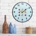 thumbnail image 6 of Acrylic Wall and Table Clock Fruit Icons Pattern Design 11.9in Modern Decor with Golden Hands, 6 of 12