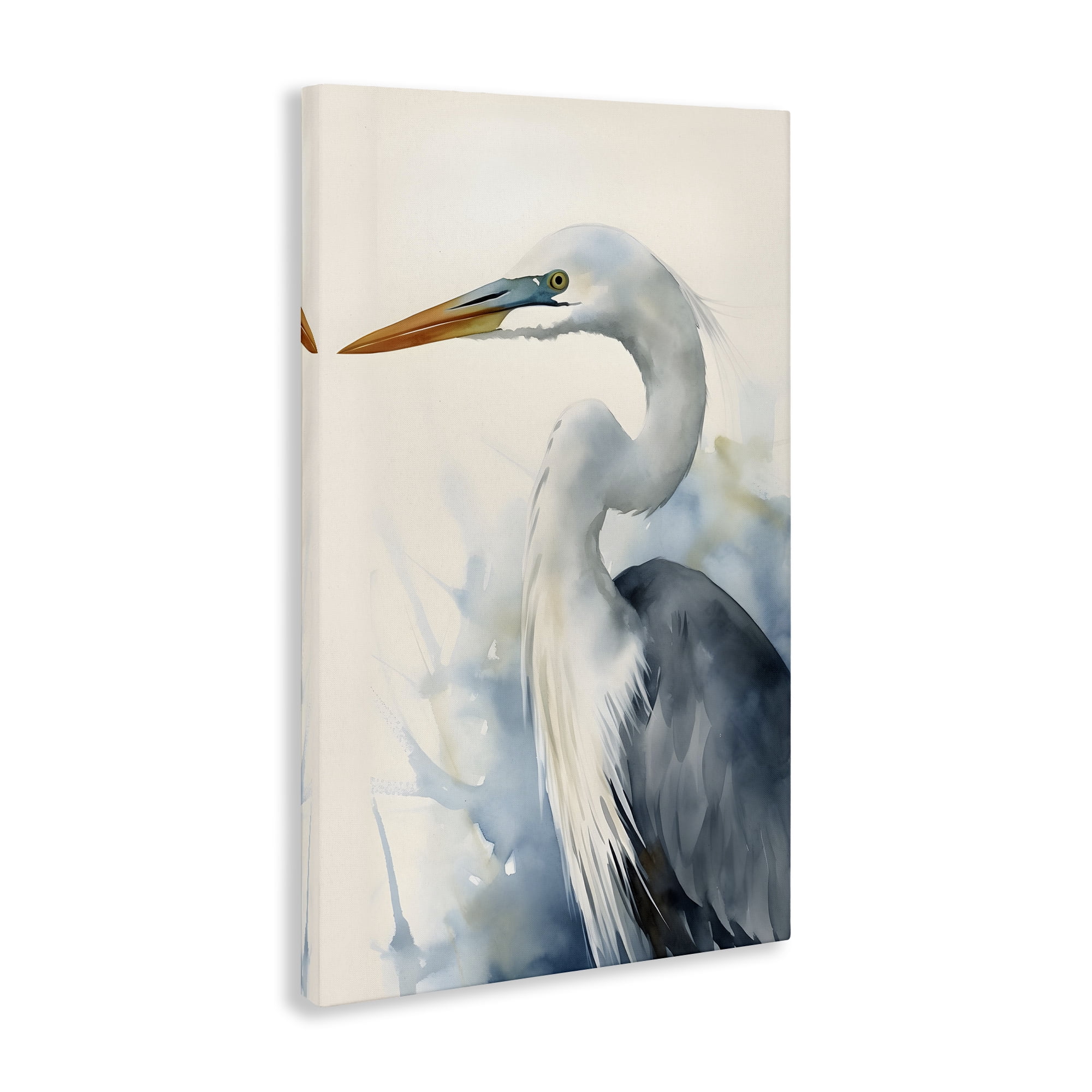 Stupell Industries Quiet Heron View Animals & Insects Painting Gallery Wrapped Canvas Art Print Wall Art, 16 x 24