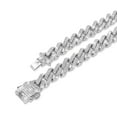 thumbnail image 3 of Cuban Link Chain 18k SilverTone Plated Simulated Diamond CZ Pave Prong New Straight Edge Chain |Choker | Necklace | Iced Out Hip Hop Bling, 3 of 8