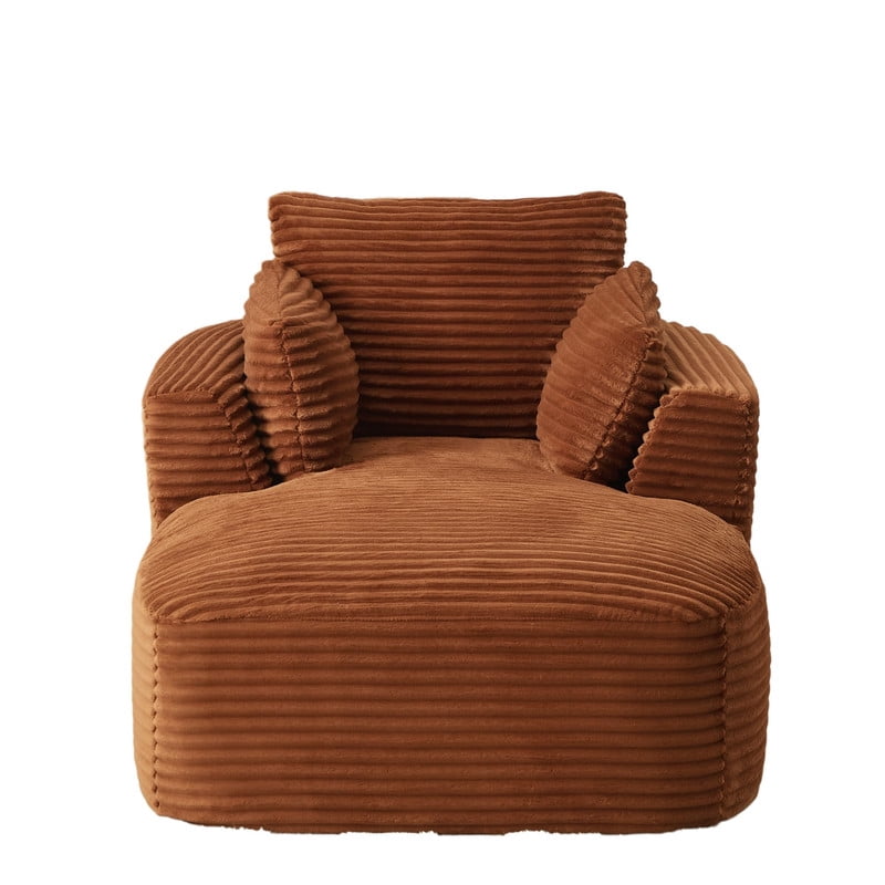 Modern Oversized Corduroy Chaise Lounge Chair, Corduroy Upholstered Modern Sleeper Sofa Lounger Chair for Living Room/Dorm/Apartment, 45.3''x64.6''