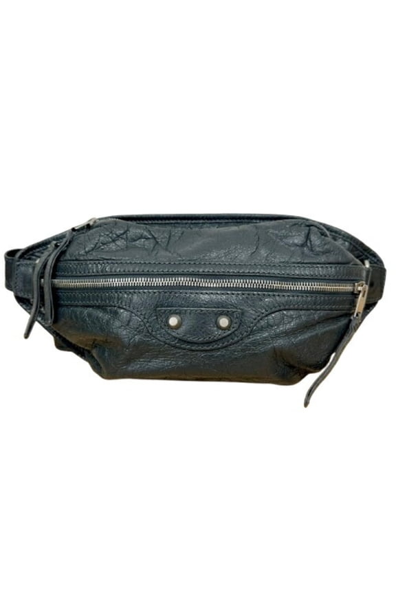 Pre-Owned BALENCIAGA Classic NeoLift 542013 Body Bag, Leather, Gray, Men's