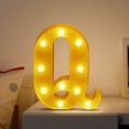 thumbnail image 5 of LED Marquee 26 Letters Lights Sign Q, Light Up Number Letters Sign Warm White for Party Home Birthday Anniversary Battery Powered, 5 of 6