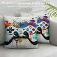 thumbnail image 3 of Nawypu  Throw Pillow Cover Gamer Modern Design Game Console Controller Color Splashes Motif Polka Dots Decor Lumbar Pillow Case Cushion for Sofa Couch Bed Standard Queen, 3 of 5