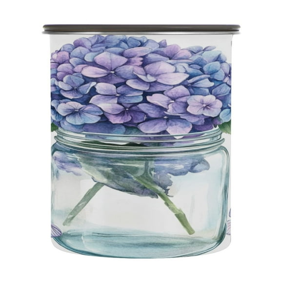 Wobogo Hydrangea Vase Food Storage Jars 304 Food Grade Stainless Steel Canisters With Vacuum Airtight Lids for Coffee Snacks Nuts Cereal 900ML