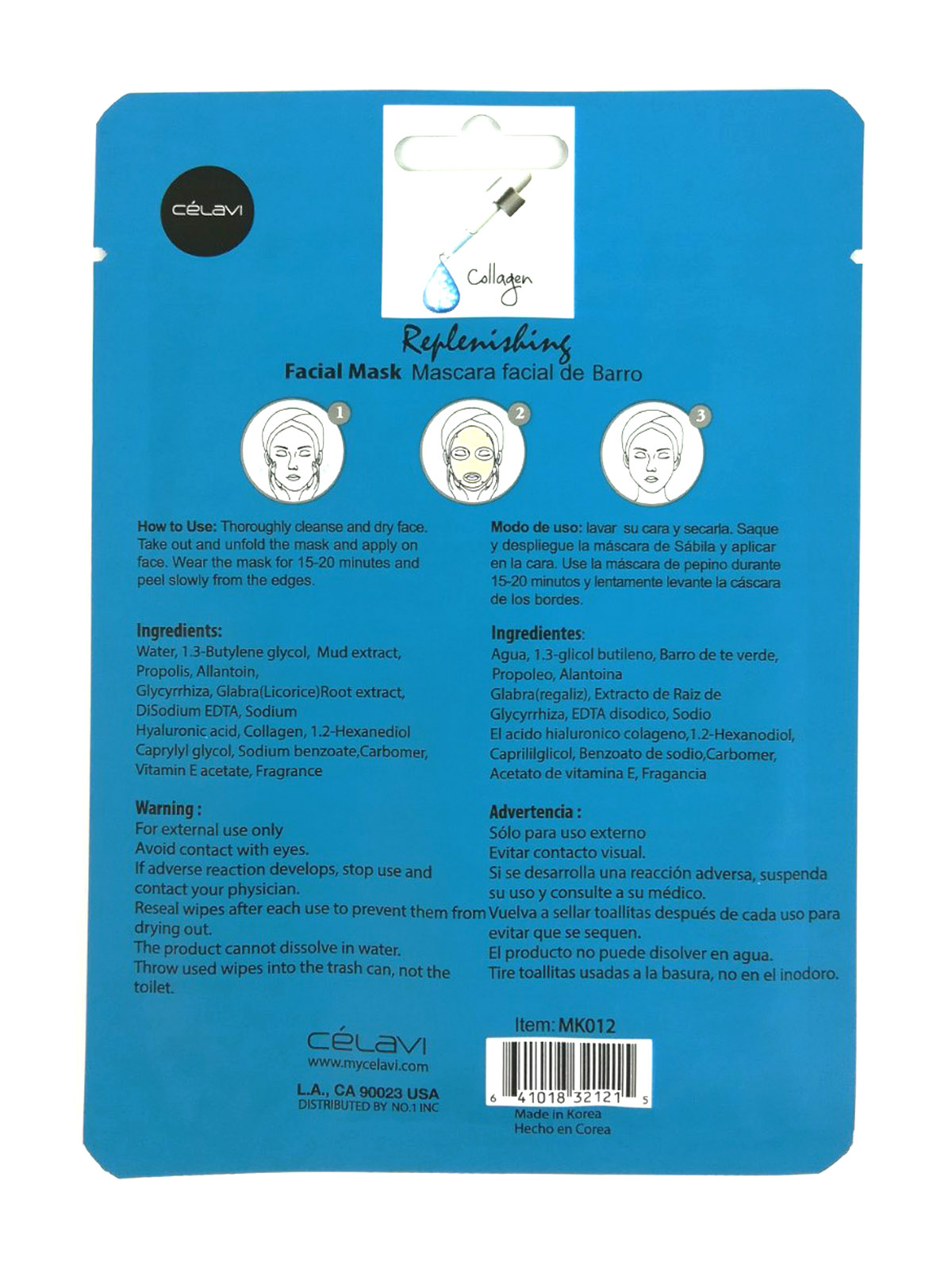 Celavi Essence Facial Mask Paper Sheet Korea Skin Care Moisturizing 24 Pack Collagen