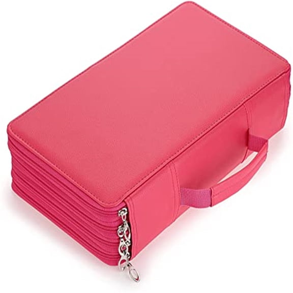 Colored Pencil Case Holder Large Capacity Color pencil organizer Storage (Purple, 300 Capacity),rose red,120 Slots
