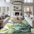 thumbnail image 4 of Tropical Plant Area&nbsp;Rug 8x10ft Vintage Watercolor Green Palm Leaves Non-Slip&nbsp;Washable Square&nbsp;Rugs Soft Felt Indoor Floor Mat for Bedroom Kitchen Living Room Bathroom, 4 of 9