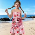 thumbnail image 4 of Uourmeti Kids Horse Dresses for Girls 3-14Y Summer Cute Strappy Tiered Dress Girls Birthday Party Sundress Soft A Line Swing Midi Dresses, 4 of 7