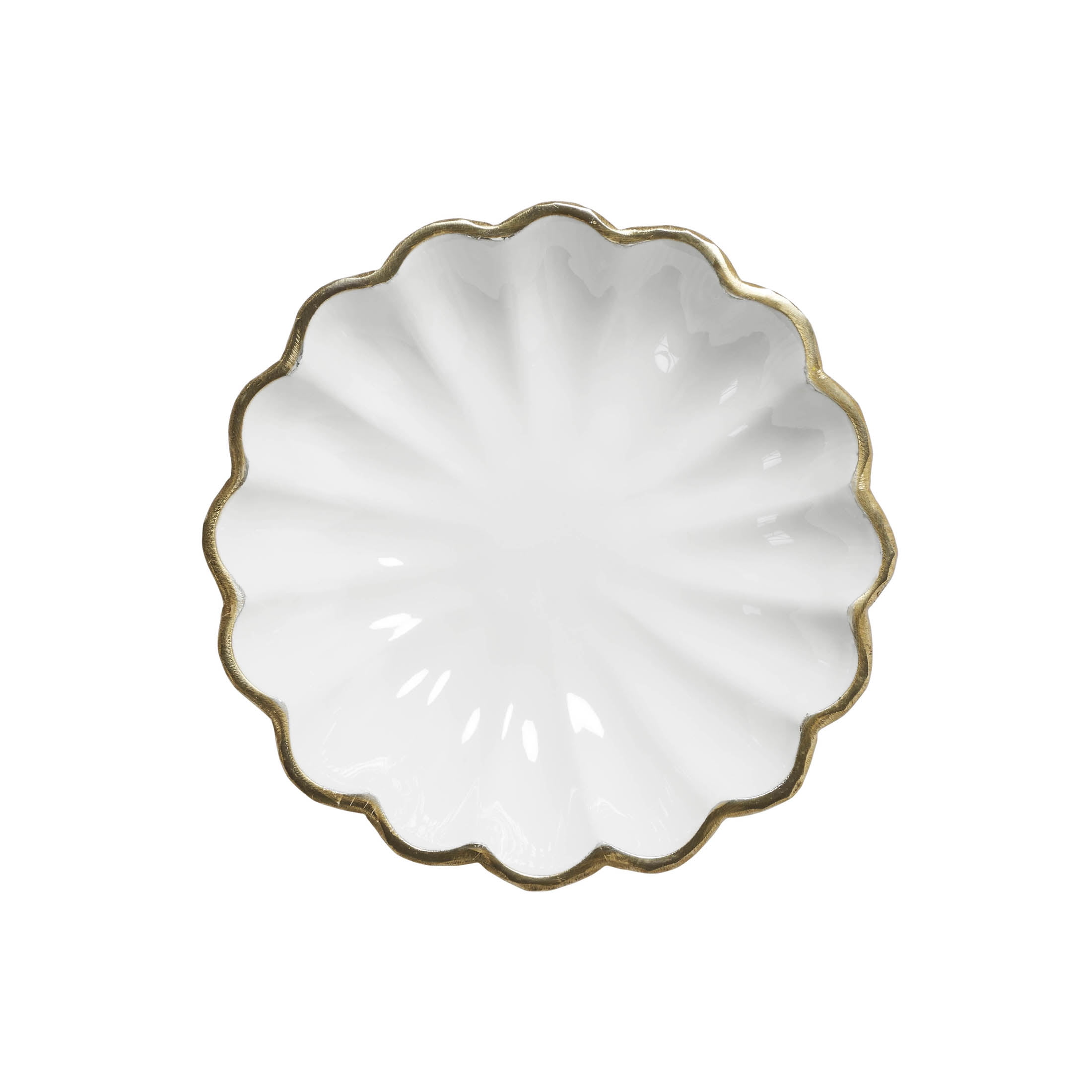 My Texas House Small 10" x 2" Ivory Enamel Metal Decorative Bowl