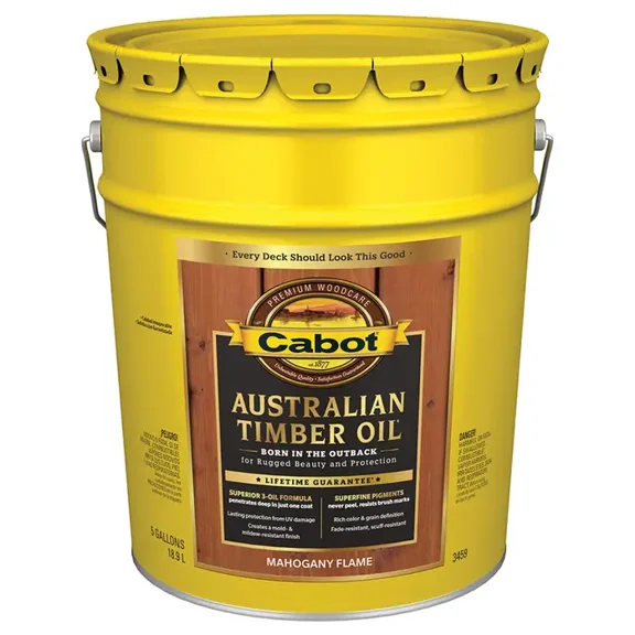 5 gal Cabot 3459 Mahogany Flame Australian Timber Oil Triple Oil Protection
