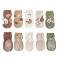 thumbnail image 1 of Calcetines de invierno cálidos para gatear para niñas y niños con agarre antideslizante, 5 pares, 1 of 5
