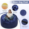 thumbnail image 4 of AMERICAN CENTURY HOME 3 Ft Bean Bag Chair, Memory Foam Filled, Removable Velvet Cover, for Adults/Teens, Blue, 4 of 6