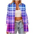 thumbnail image 7 of jobturf Button Down Shirts for Women Dressy Casual Collared Plaid Blouses Comfy Loose Basic Tees Fall Spring Fashion Long Sleeve Tops, 7 of 7