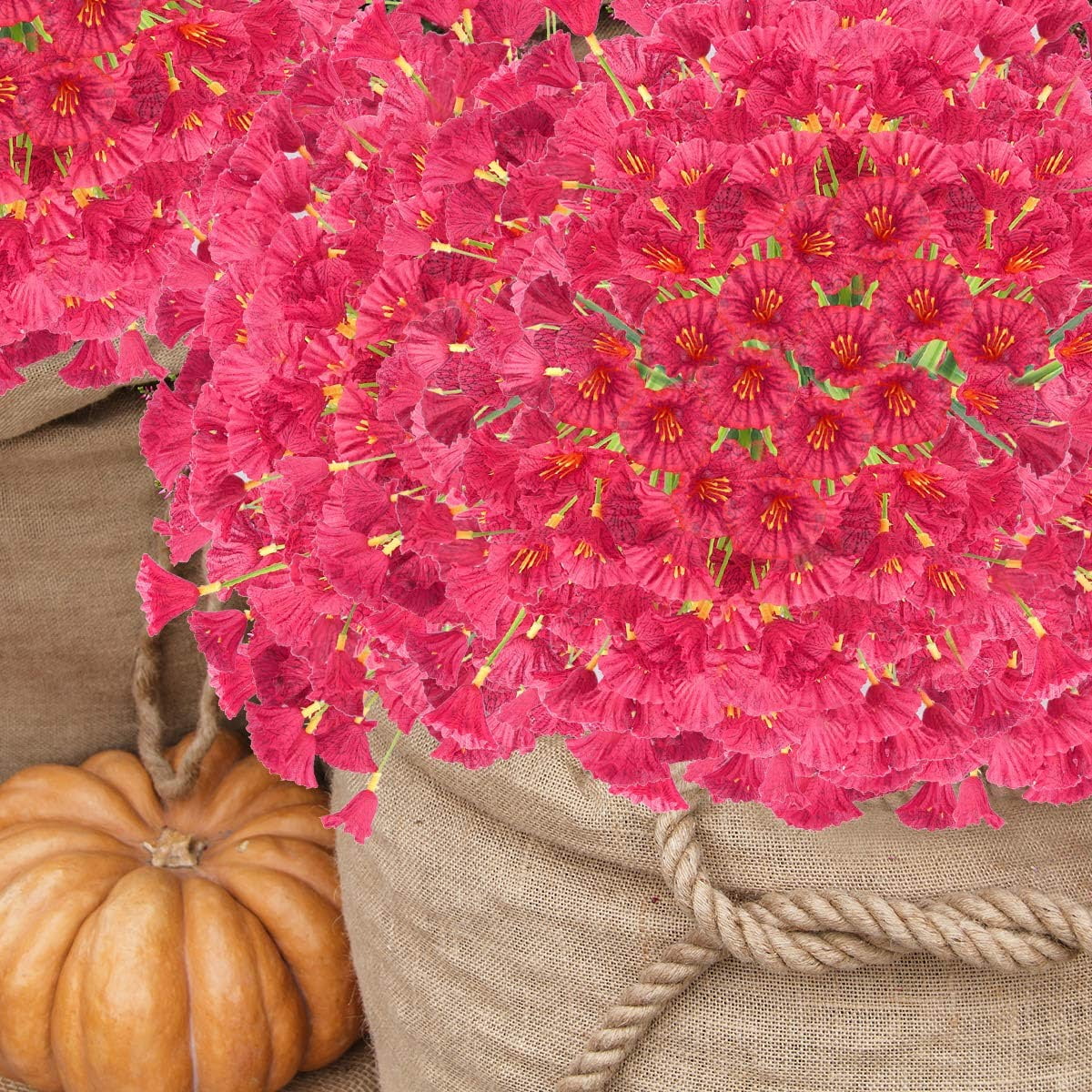 12 Bundles Artificial Silk Flowers Outdoor UV Resistant Fake Plastic Plants Indoor Outside Hanging Plants Garden Porch Window Box Home Wedding Farmhouse Decor ()