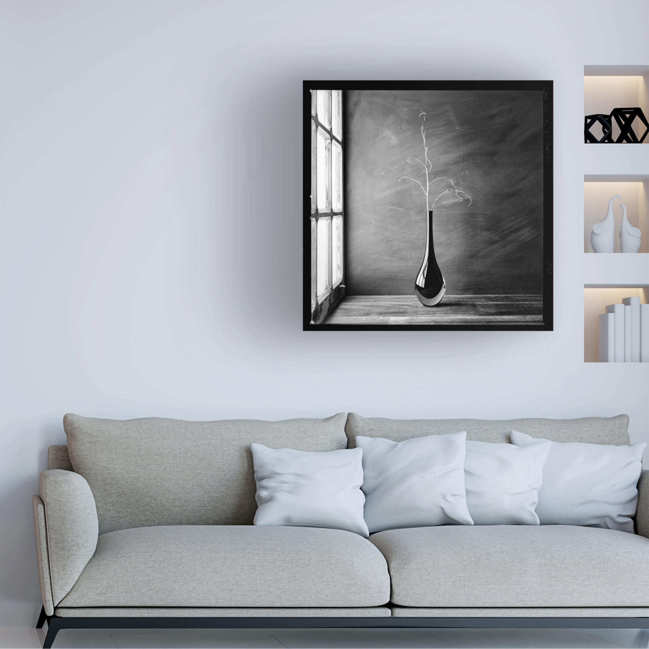 Canvas Wall Art - Luiz Laercio 'Hard Days' Wall Art for Living Room, Bedroom, or Office Décor by Trademark Fine Art - 18 x 18 Inches