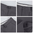 thumbnail image 5 of Fabrcox Mens Dress Short Elastic Waist Men's Bermuda Shorts Summer Work Office Business Casual Men Shorts with Pockets Gray S, 5 of 9