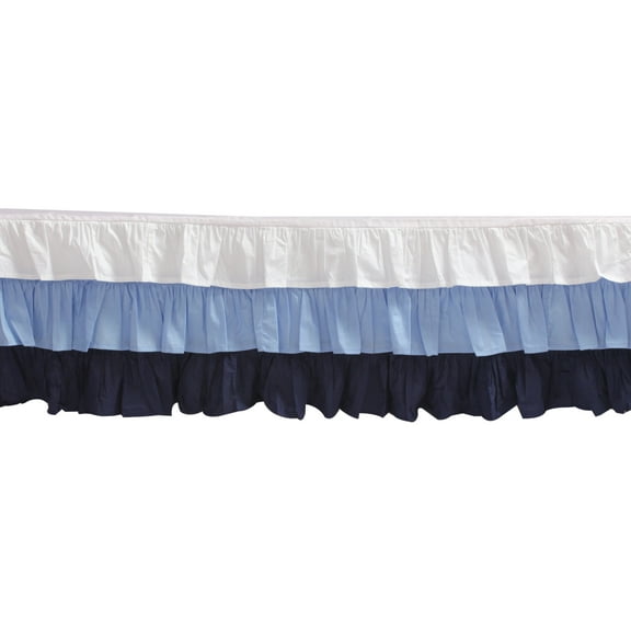 Bacati - 3 Layers Ruffled Crib or Toddler Bed Skirt or Dust Ruffle