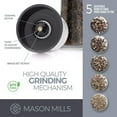 thumbnail image 2 of Stainless Steel Salt and Pepper Grinder Set - Two Piece Set - Glass and Stainless Steel Mill - Large Capacity Shakers - Top Loading Design By Mason Mills, 2 of 7