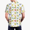 thumbnail image 3 of Balery Orange Green Avocado Printed Men’s Short Sleeve Polo Shirt, Midweight Men's Shirt,Golf Polo shirts -4X-Large, 3 of 8