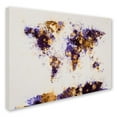 thumbnail image 3 of Trademark Art 'Paint Splashes World Map 4' Canvas Art by Michael Tompsett, 3 of 4