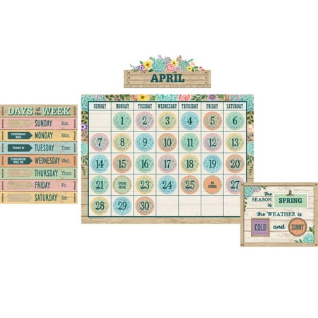 TCR8593 - Rustic Bloom Calendar Bulletin Board by Teacher Created Resources