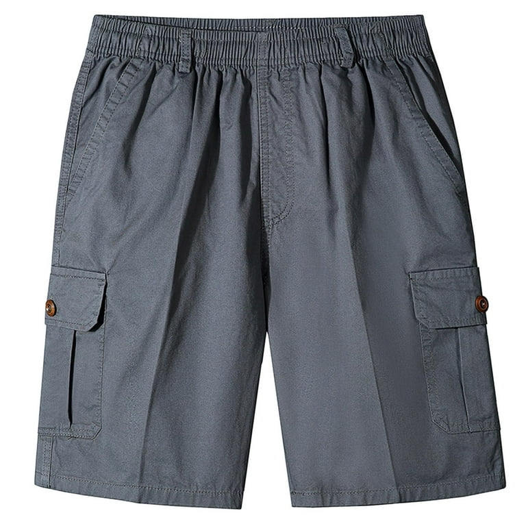 REORIAFEE Men's Stretch Quick Dry Cargo Shorts for Hiking Camping Travel  Fashion Pocket Buttons Solid Short Pants Gray XXL - Walmart.com