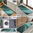 thumbnail image 6 of Teal Gold Marble Wave Pattern Kitchen Rug Mat,Kitchen Runner Rugs Non Skid Washable,Decorative Kitchen Floor Mats for Kitchen,Sink,Laundry,17"x47.2", 6 of 7