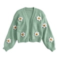 thumbnail image 5 of Lutiedan Knit Cardigans for Women Daisy Floral Open Front Cardigan Sweater Long Sleeve V Neck Fall Sweater Coats S-L, 5 of 8