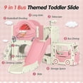 thumbnail image 3 of NYEEKOY 9-In-1 Toddler Slide, Bus-Themed Kids Slide and Climber Playset with Basketball Hoop, Ring-Toss, Car Playhouse, Kids Indoor and Outdoor Playground for Baby Age 1-8, 3 of 11