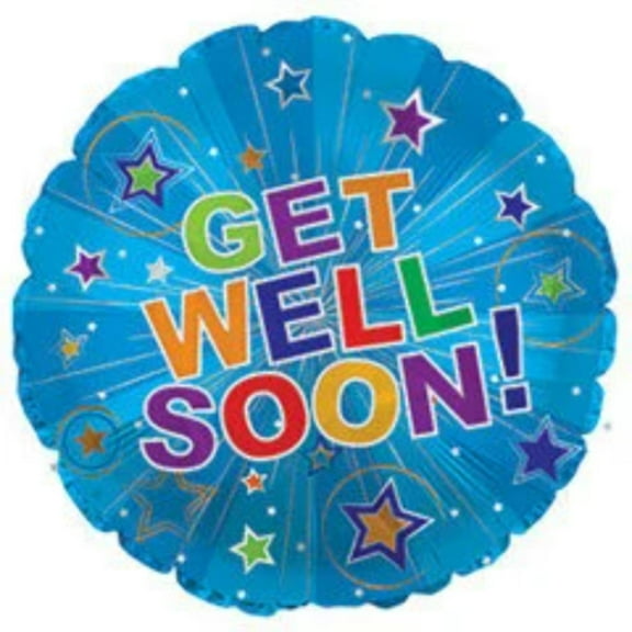 18" GET WELL SOON Stars Balloon • Party Supplies Decorations Foil Mylar Balloon